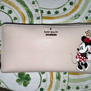 kate spade Blush Pink Minnie Mouse Zip-Around Wallet